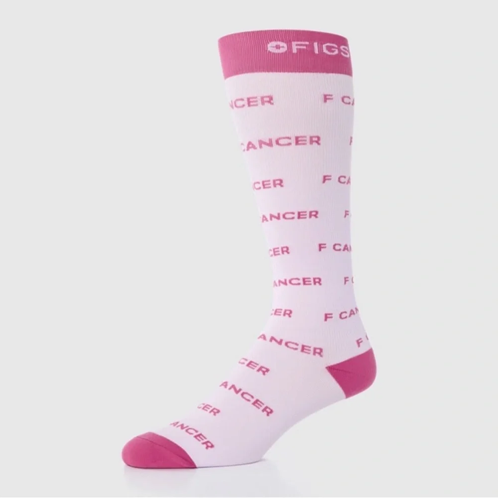 NWOT FIGS Compression Socks - Pink - F Cancer - We’ve Got You - Medium - Picture 1 of 2